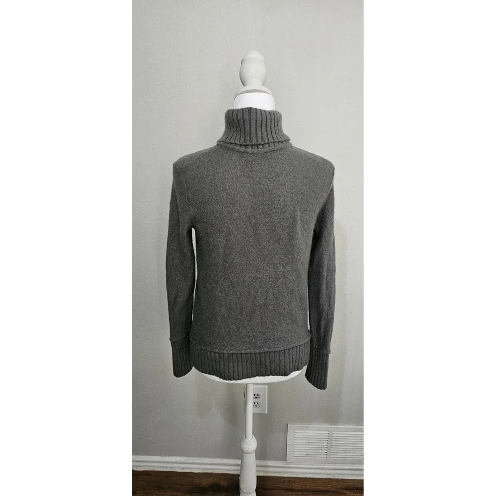 Vince cashmere Turtleneck Sweater Size XS Gray 100% cashmere‎ ribbed foldover